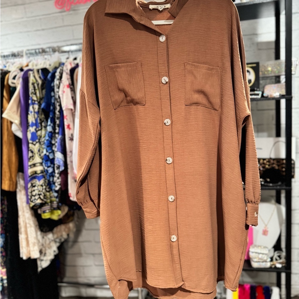 461. Button Down Collared Shirt Dress‎ by Salt & Bit NWOT Size S